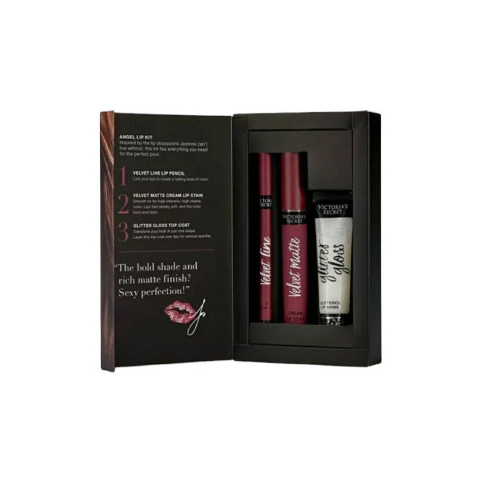 Victoria's Secret Jasmine's Lip Kit: Drama, Exotic Berry, Glitter Gloss 3 Piece